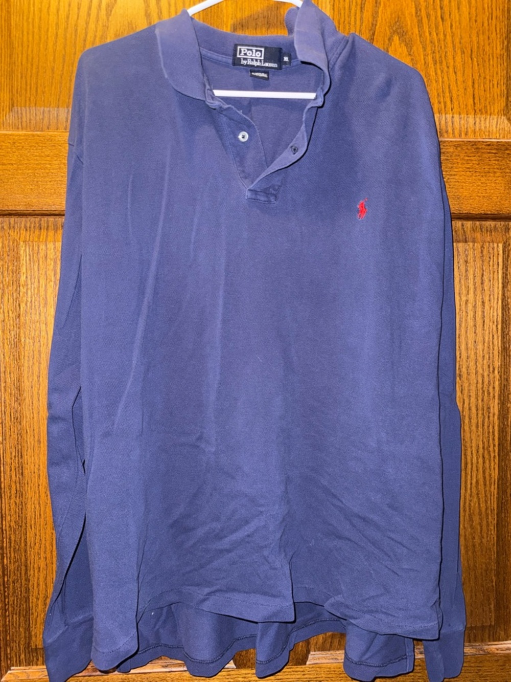 💜Ralph Lauren Long-Sleeve Polo in Navy with Red Pony